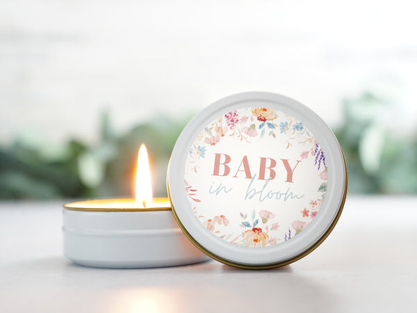 Baby in Bloom - Wildflower Candle Tin Favor