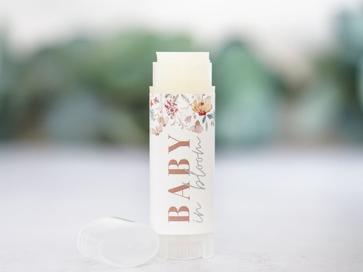 Pink Peony Floral Bride + Bride's Babe Lip Balm Favors for