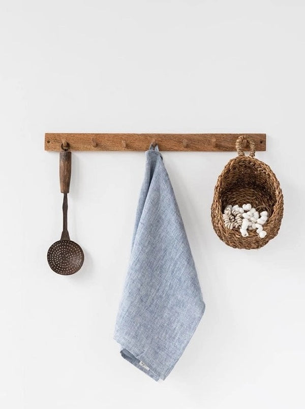 Zero-Waste Linen Tea Towel - Blue Melange