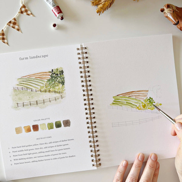 Farm Watercolor Workbook - Genuine - Little Flower Soap Co