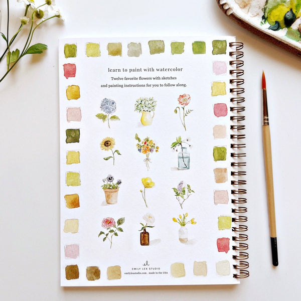 Flowers Watercolor Workbook - Little Flower Soap Co