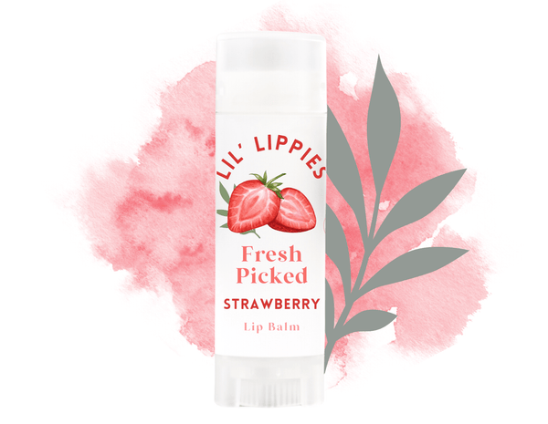 Fresh Picked Strawberry Lip Balm - Lil' Lippies Kids - Little Flower Soap Co