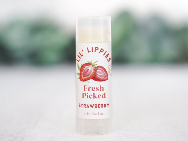Fresh Picked Strawberry Lip Balm - Lil' Lippies Kids - Little Flower Soap Co