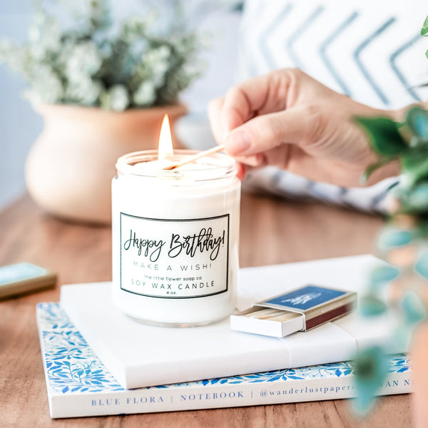Happy Birthday Make a Wish Candle - Little Flower Soap Co
