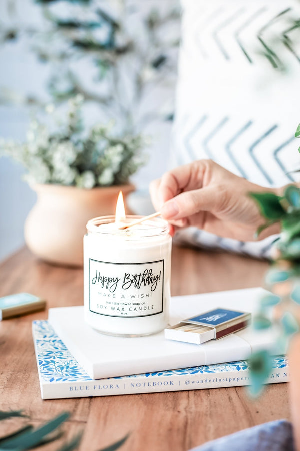 Happy Birthday Make a Wish Candle - Little Flower Soap Co