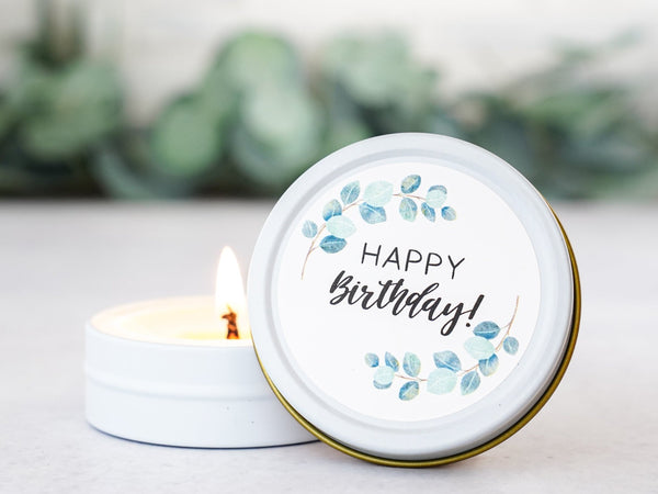 Happy Birthday Small Candle and Lip Balm Gift - Little Flower Soap Co