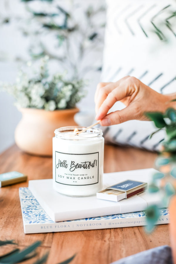 Hello Beautiful - Hand Poured Candle - Little Flower Soap Co