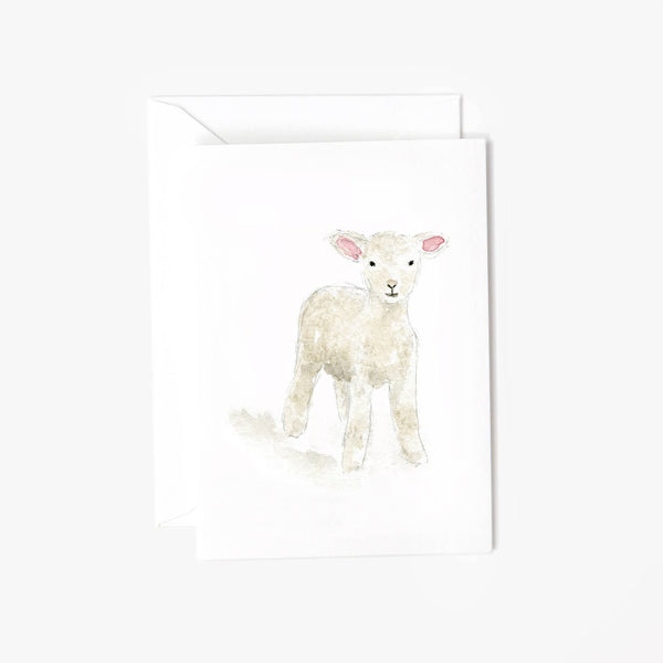 Lamb mini notecard - Easter or Baby Shower Card - Little Flower Soap Co