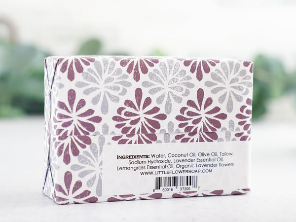 Lavender Lemongrass - Large Bar Soap 6oz - Little Flower Soap Co