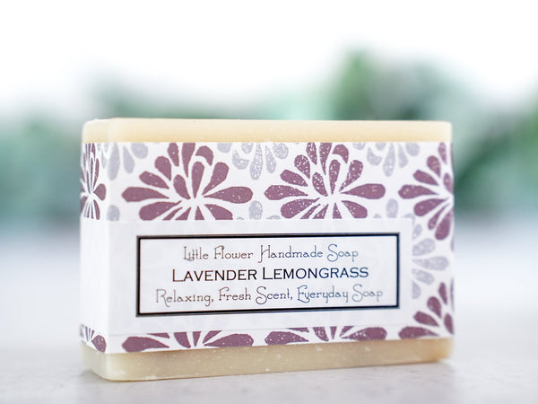 Lavender Lemongrass - Large Bar Soap 6oz - Little Flower Soap Co