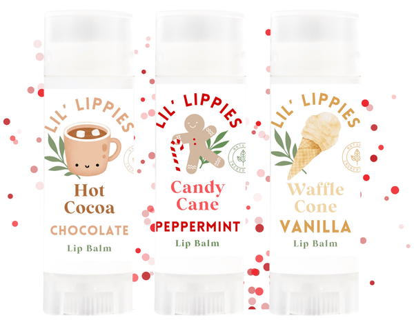 Lil Lippies Holiday Pack - Set of 3 Lip Balms - Little Flower Soap Co