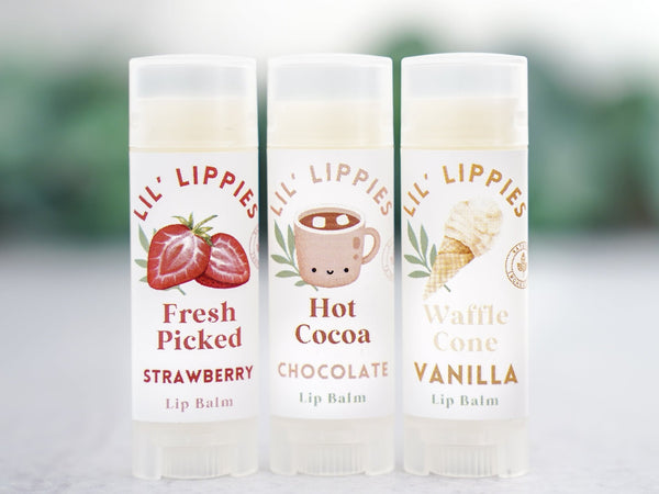 Lil Lippies Neapolitan Ice Cream - Set of 3 Lip Balms - Little Flower Soap Co