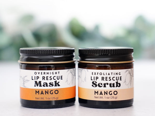 Mango Lip Rescue Sugar Scrub - Exfoliating lip treatment - Little Flower Soap Co