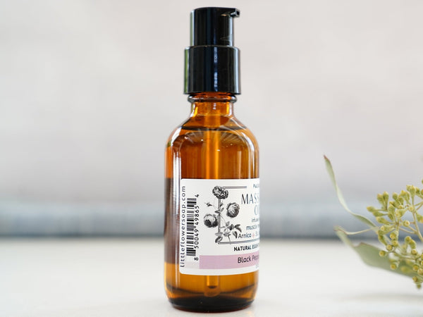 Massage Oil with Arnica - Passion - Black Pepper & Rose - Little Flower Soap Co