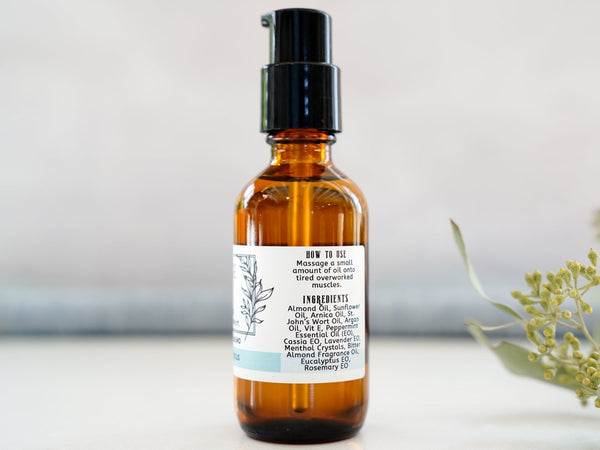 Massage Oil with Arnica - Release - Menthol & Eucalyptus - Little Flower Soap Co