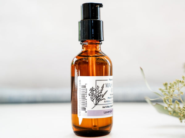 Massage Oil with Arnica - Tranquility - Lavender & Chamomile - Little Flower Soap Co