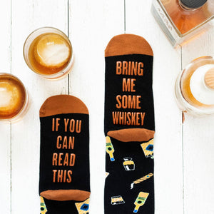 Mens Novelty Socks - bring me some whiskey - Little Flower Soap Co