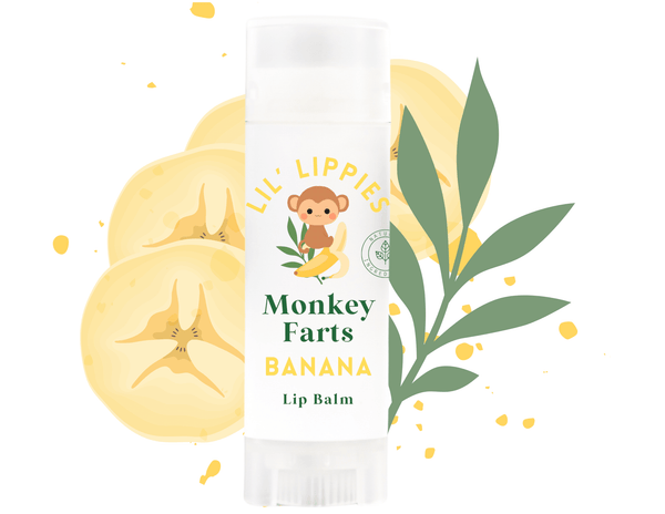 Monkey Farts Banana Lip Balm - Lil' Lippies Kids - Little Flower Soap Co