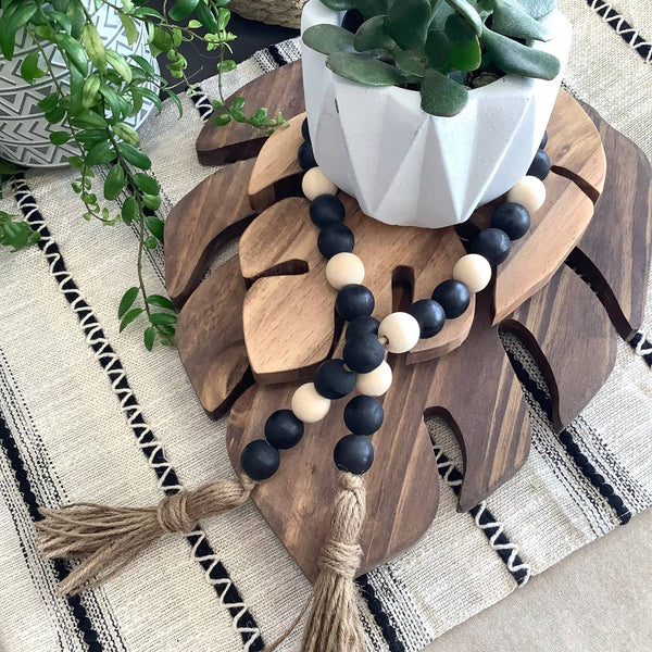 Monstera Leaf Wooden Riser – Handmade Plant Stand or Trivet - Little Flower Soap Co