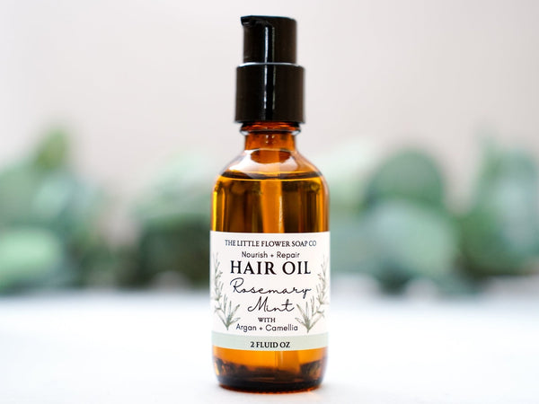 Nourish + Repair Hair Oil with Argan & Camellia - Vanilla Musk - Little Flower Soap Co