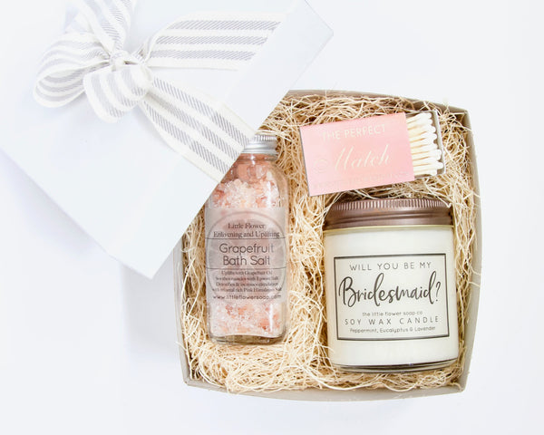 Personalized Bridesmaids Proposal Gift Box with Custom Name - Little Flower Soap Co