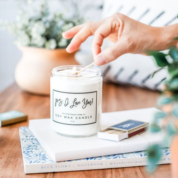 P.S. I Love You Candle - Little Flower Soap Co
