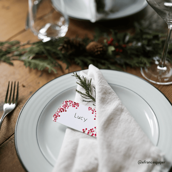 Red Berries Little Notes - 85 mini Notecards - Little Flower Soap CoChristmaschristmas boxchristmas decorGreeting Card