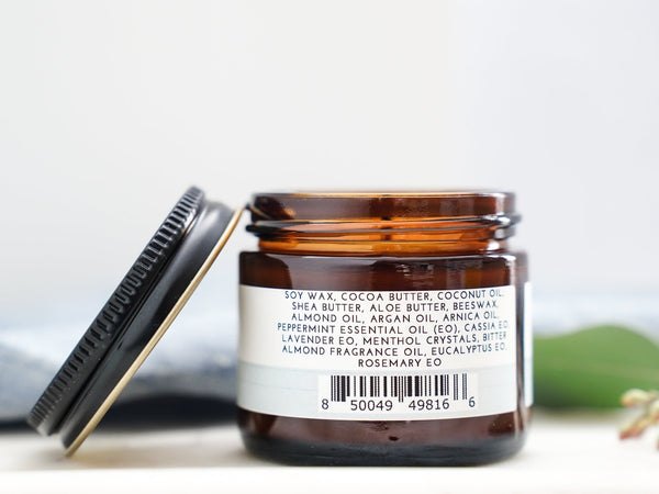 Release Massage Oil Candle - Menthol Eucalyptus Cinnamon - Little Flower Soap Co