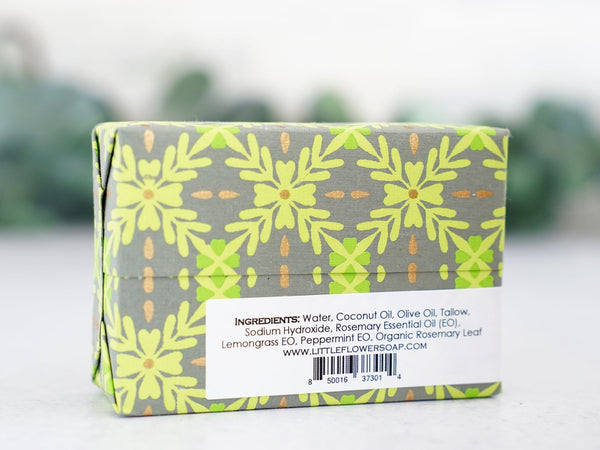 Rosemary Lemon Mint - Large Bar Soap 6oz - Little Flower Soap Co