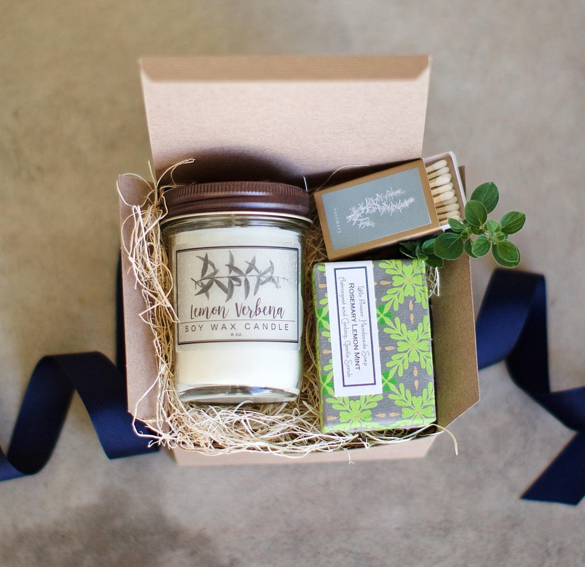 Rosemary Lemon Verbena - Candle and Soap Gift Set - Little Flower