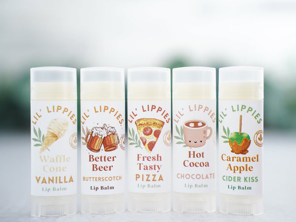 Set of 5 Lip Balms - Lil Lippies Snack Time - Little Flower Soap Co
