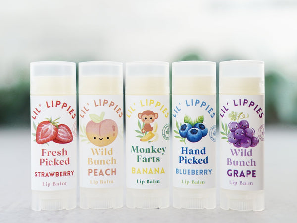 Set of 5 Lip Balms - Lil Lippies Wild Bunch - Little Flower Soap Co