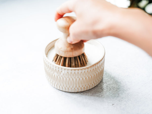 Solid Dish Soap in Ceramic Ramekin – 16oz | Natural, Hard Water Friendly - Little Flower Soap Co