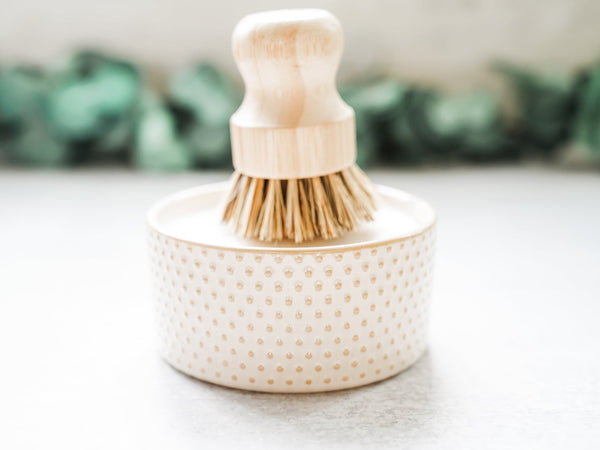 Solid Dish Soap in Ceramic Ramekin – 16oz | Natural, Hard Water Friendly - Little Flower Soap Co