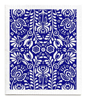 Swedish Dishcloth - Blue Scandi Bloom - Little Flower Soap Co