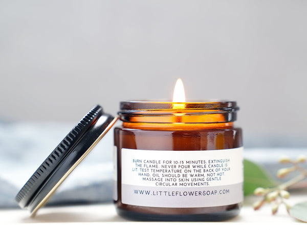 Tranquility Massage Oil Candle - Lavender Chamomile - Little Flower Soap Co