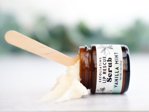 Vanilla Mint Lip Rescue Sugar Scrub - Exfoliating lip treatment - Little Flower Soap Co