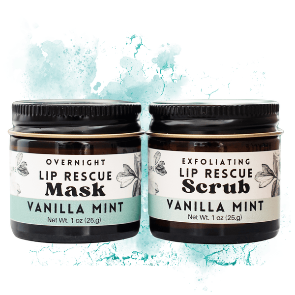 Vanilla Mint Lip Rescue Sugar Scrub - Exfoliating lip treatment - Little Flower Soap Co