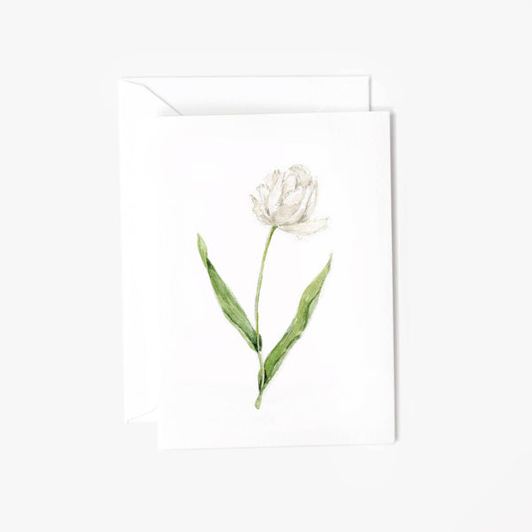 White Tulip Mini Notecard - Little Flower Soap Co