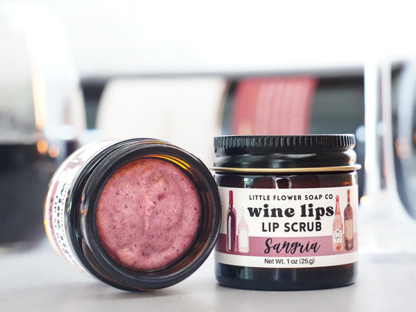 wine lover gift, natural lip scrub, exfoliating lip scrub for dry lips, small gift for girlfriend, holiday beauty gift