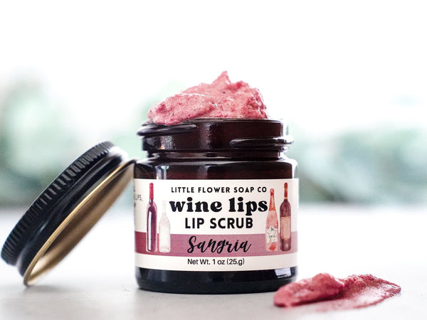 Wine Lips Lip Scrub, lip exfoliating sugar scrub, stocking stuffer for women, funny lip care gift