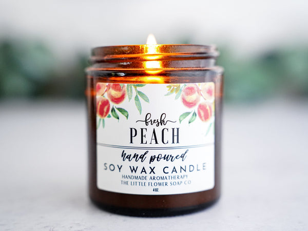 Fresh Peach Hand Poured Candle