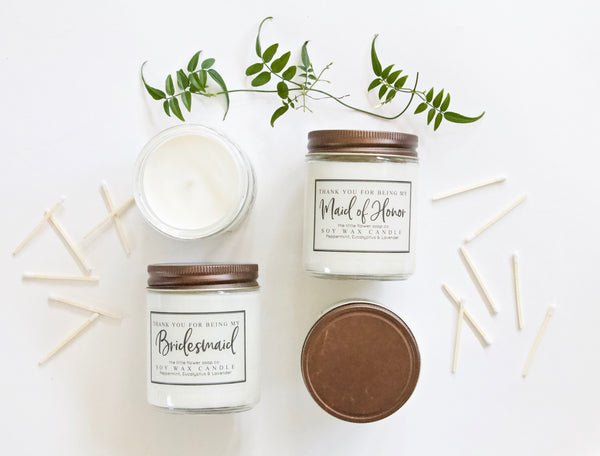 Bridesmaid Thank You Gift with Candle and Bath Salt