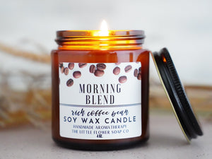 Morning Blend Coffee Hand Poured Candle - Little Flower Soap Co