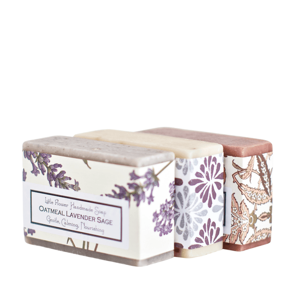 Set of 3 Bars Handmade Soaps for Bath or Sink Side - Little Flower Soap Co