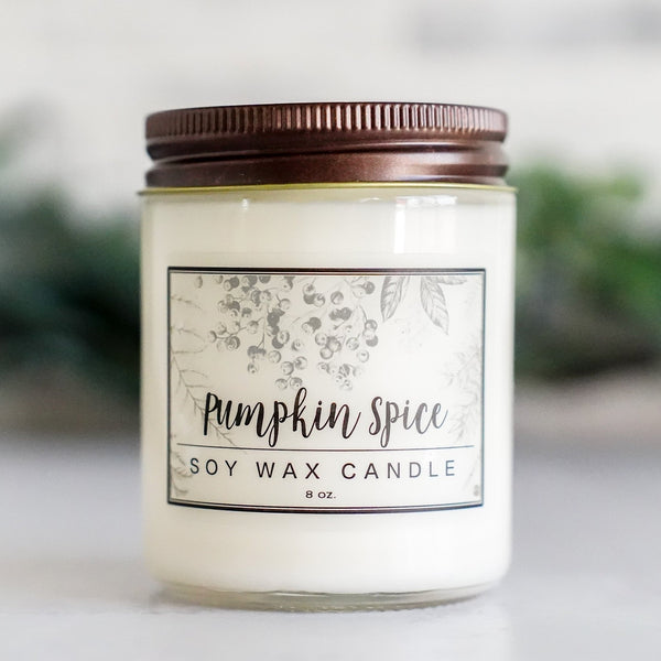 Tobacco and Bay Leaf Essential Oil - 8oz Soy Wax Candle - Little Flower Soap Co