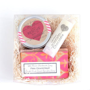 Heart Themed Soap and Spa Set for Valentines - Little Flower Soap Co