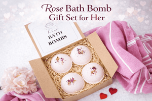Rose Bath Bomb Gift Set for Her - Little Flower Soap Co