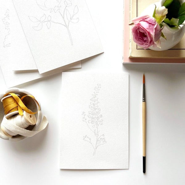 Pre-order Garden Flowers Paintable Watercolor Note Card Set