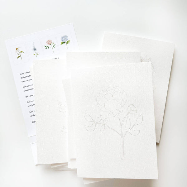 Pre-order Garden Flowers Paintable Watercolor Note Card Set
